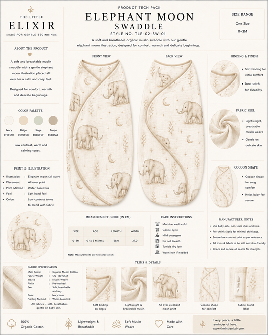 Elephant Moon Swaddle
